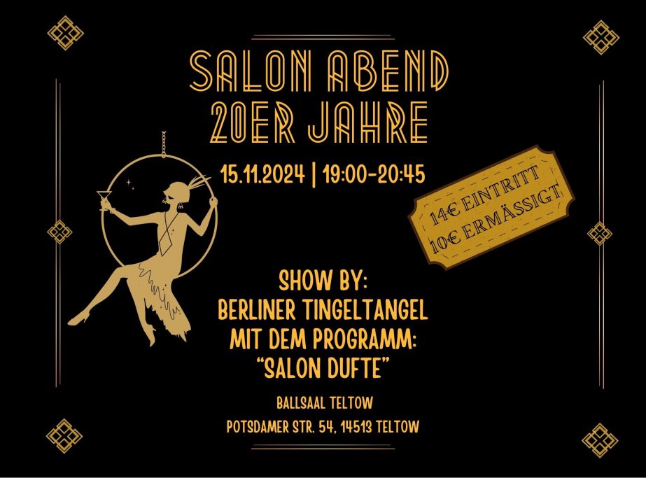 Salon Abend im 20 Jahre Stil am 15.11.24